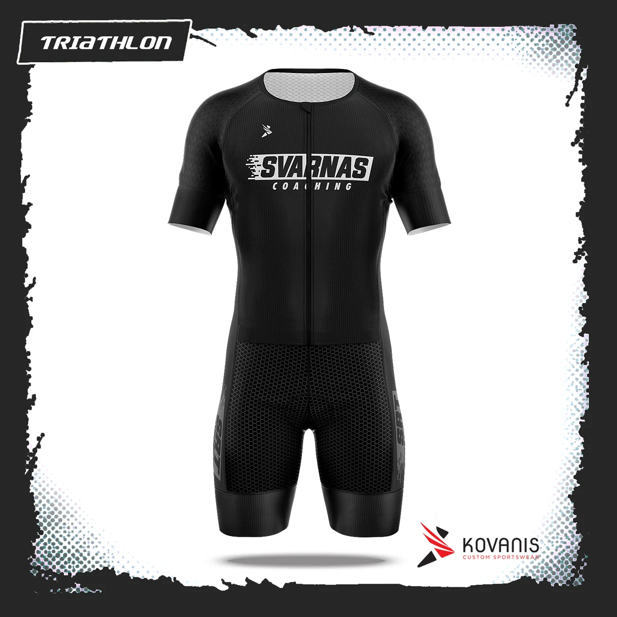 Trisuit, Μαύρο με λευκό λογότυπο, Μπροστά